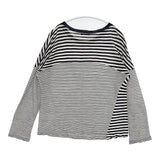 style+confort ラミー ボーダー 301-85811 切替 日本製 長袖Ｔシャツ カットソー ロンＴ ネイビー オフホワイト レディース スティールエコンフォール【中古】5-0822M△