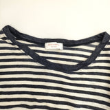 style+confort ラミー ボーダー 301-85811 切替 日本製 長袖Ｔシャツ カットソー ロンＴ ネイビー オフホワイト レディース スティールエコンフォール【中古】5-0822M△