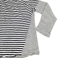 style+confort ラミー ボーダー 301-85811 切替 日本製 長袖Ｔシャツ カットソー ロンＴ ネイビー オフホワイト レディース スティールエコンフォール【中古】5-0822M△