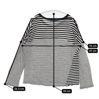 style+confort ラミー ボーダー 301-85811 切替 日本製 長袖Ｔシャツ カットソー ロンＴ ネイビー オフホワイト レディース スティールエコンフォール【中古】5-0822M△