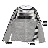 style+confort ラミー ボーダー 301-85811 切替 日本製 長袖Ｔシャツ カットソー ロンＴ ネイビー オフホワイト レディース スティールエコンフォール【中古】5-0822M△