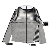 style+confort ラミー ボーダー 301-85811 切替 日本製 長袖Ｔシャツ カットソー ロンＴ ネイビー オフホワイト レディース スティールエコンフォール【中古】5-0822M△