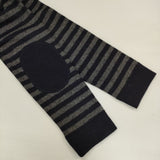 style+confort tricot エルボーパッチ ジップアップ ボーダー ニットジャケット カーディガン ネイビー グレー レディース スティールエコンフォール【中古】5-1030T∞