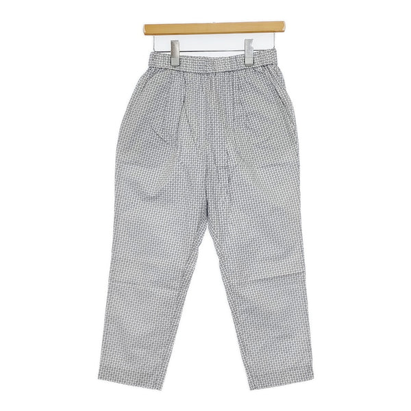 style+confort 601-44723 総柄 イージーパンツ コットン 日本製 パンツ ホワイト ネイビー レディース スティールエコンフォール【中古】5-0822M△