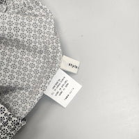 style+confort 601-44723 総柄 イージーパンツ コットン 日本製 パンツ ホワイト ネイビー レディース スティールエコンフォール【中古】5-0822M△