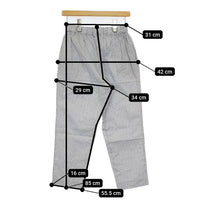 style+confort 601-44723 総柄 イージーパンツ コットン 日本製 パンツ ホワイト ネイビー レディース スティールエコンフォール【中古】5-0822M△