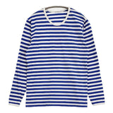 marimekko ボーダー 長袖Ｔシャツ カットソー ロンＴ ホワイト ブルー レディース マリメッコ【中古】5-1006M∞