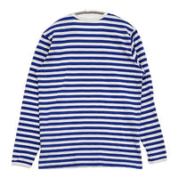 marimekko ボーダー 長袖Ｔシャツ カットソー ロンＴ ホワイト ブルー レディース マリメッコ【中古】5-1006M∞