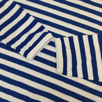 marimekko ボーダー 長袖Ｔシャツ カットソー ロンＴ ホワイト ブルー レディース マリメッコ【中古】5-1006M∞