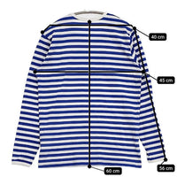 marimekko ボーダー 長袖Ｔシャツ カットソー ロンＴ ホワイト ブルー レディース マリメッコ【中古】5-1006M∞