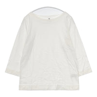 KINOTTO 251C-02 タンギス綿 7分袖 ボートネック Tシャツ サイズ3 日本製 カットソー オフホワイト レディース キノット【中古】5-0822M△
