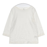 KINOTTO 251C-02 タンギス綿 7分袖 ボートネック Tシャツ サイズ3 日本製 カットソー オフホワイト レディース キノット【中古】5-0822M△