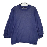 45R/45rpm 5078919 ギマニットギャザーTシャツ 定価20900円 コットン ニット ブルー レディース フォーティーファイブアールピーエム【中古】5-0822M△