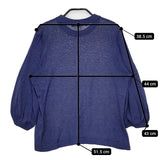 45R/45rpm 5078919 ギマニットギャザーTシャツ 定価20900円 コットン ニット ブルー レディース フォーティーファイブアールピーエム【中古】5-0822M△
