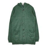 45R/45rpm 未使用品 撚り杢ラム天竺フードカーディガン ウール カーディガン グリーン レディース フォーティーファイブアールピーエム【中古】5-1030T∞