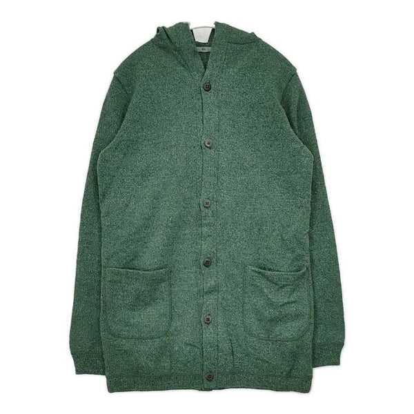 45R/45rpm 未使用品 撚り杢ラム天竺フードカーディガン ウール カーディガン グリーン レディース フォーティーファイブアールピーエム【中古】5-1030T∞