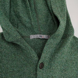 45R/45rpm 未使用品 撚り杢ラム天竺フードカーディガン ウール カーディガン グリーン レディース フォーティーファイブアールピーエム【中古】5-1030T∞