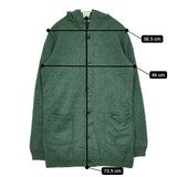 45R/45rpm 未使用品 撚り杢ラム天竺フードカーディガン ウール カーディガン グリーン レディース フォーティーファイブアールピーエム【中古】5-1030T∞