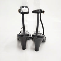 RIM.ARK サイズ37 アンクルストラップ ヒール サンダル ブラック レディース リムアーク【中古】5-0809S◎