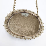 Sybilla ビーズ付き ポーチ ハンドバッグ ベージュ レディース シビラ【中古】5-1112G∞