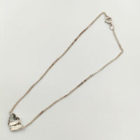 agete アンクレット ハート ブレスレット シルバー レディース アガット【中古】5-0813G∞