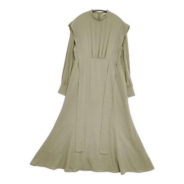CLANE SQUARE RIBBON リボンドレス ワンピース カーキ レディース クラネ【中古】5-1124M∞