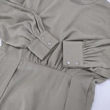 CLANE SQUARE RIBBON リボンドレス ワンピース カーキ レディース クラネ【中古】5-1124M∞