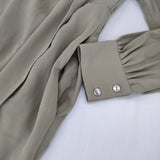 CLANE SQUARE RIBBON リボンドレス ワンピース カーキ レディース クラネ【中古】5-1124M∞