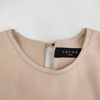 sacra 七分袖フレアブラウスチュニック サイズ38 117514031 ブラウス シャツ ピンクベージュ レディース サクラ【中古】5-0708S♪