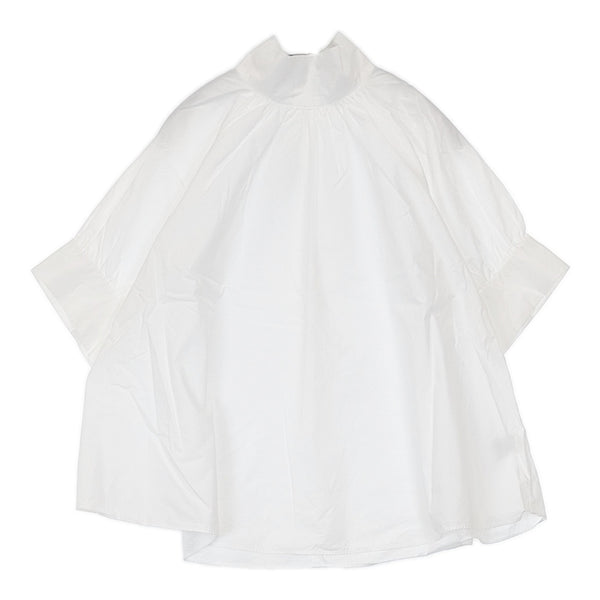 CLANE スタンドアップカラーギャザートップス 10122-4092 定価24200円 サイズ1 ブラウス シャツ ホワイト レディース クラネ【中古】5-0704S♪