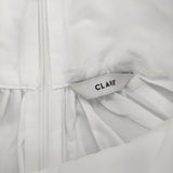 CLANE スタンドアップカラーギャザートップス 10122-4092 定価24200円 サイズ1 ブラウス シャツ ホワイト レディース クラネ【中古】5-0704S♪