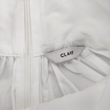 CLANE スタンドアップカラーギャザートップス 10122-4092 定価24200円 サイズ1 ブラウス シャツ ホワイト レディース クラネ【中古】5-0704S♪