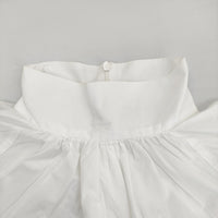 CLANE スタンドアップカラーギャザートップス 10122-4092 定価24200円 サイズ1 ブラウス シャツ ホワイト レディース クラネ【中古】5-0704S♪