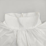 CLANE スタンドアップカラーギャザートップス 10122-4092 定価24200円 サイズ1 ブラウス シャツ ホワイト レディース クラネ【中古】5-0704S♪