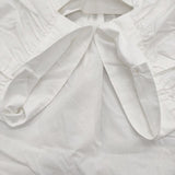 CLANE スタンドアップカラーギャザートップス 10122-4092 定価24200円 サイズ1 ブラウス シャツ ホワイト レディース クラネ【中古】5-0704S♪