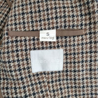 MEN'S BIGI 千鳥格子 ツイード 肩パッド入り サイズS テーラードジャケット ブラウン ベージュ ブラック メンズ メンズビギ【中古】5-1012T◆