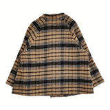 ADIEU TRISTESSE シャギーチェックポンチョコート ウールアルパカ コート ベージュ ブラック レディース アデュートリステス【中古】5-1103T♪