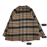 ADIEU TRISTESSE シャギーチェックポンチョコート ウールアルパカ コート ベージュ ブラック レディース アデュートリステス【中古】5-1103T♪