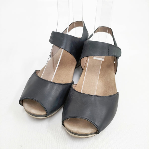 dansko Vera Burnished ヴェラ サイズ35 サンダル ブラック レディース ダンスコ【中古】5-0809S◎