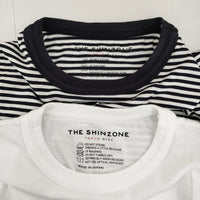 Shinzone PACK TEE 2枚セット 20SMSCU66 ボーダー＆無地 半袖Ｔシャツ カットソー ブラック ホワイト レディース シンゾーン【中古】5-0704S♪