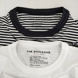 Shinzone PACK TEE 2枚セット 20SMSCU66 ボーダー＆無地 半袖Ｔシャツ カットソー ブラック ホワイト レディース シンゾーン【中古】5-0704S♪