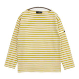 SAINT JAMES ボーダー バスクシャツ ウェッソン T3 長袖Ｔシャツ カットソー ロンＴ オフホワイト イエロー レディース セントジェームス【中古】5-1006M∞