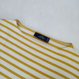 SAINT JAMES ボーダー バスクシャツ ウェッソン T3 長袖Ｔシャツ カットソー ロンＴ オフホワイト イエロー レディース セントジェームス【中古】5-1006M∞