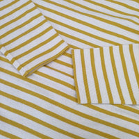 SAINT JAMES ボーダー バスクシャツ ウェッソン T3 長袖Ｔシャツ カットソー ロンＴ オフホワイト イエロー レディース セントジェームス【中古】5-1006M∞