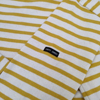 SAINT JAMES ボーダー バスクシャツ ウェッソン T3 長袖Ｔシャツ カットソー ロンＴ オフホワイト イエロー レディース セントジェームス【中古】5-1006M∞