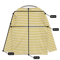 SAINT JAMES ボーダー バスクシャツ ウェッソン T3 長袖Ｔシャツ カットソー ロンＴ オフホワイト イエロー レディース セントジェームス【中古】5-1006M∞