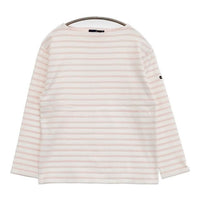 SAINT JAMES ボーダー バスクシャツ ウェッソン T3 長袖Ｔシャツ カットソー ロンＴ ホワイト ピンク レディース セントジェームス【中古】5-1006M∞