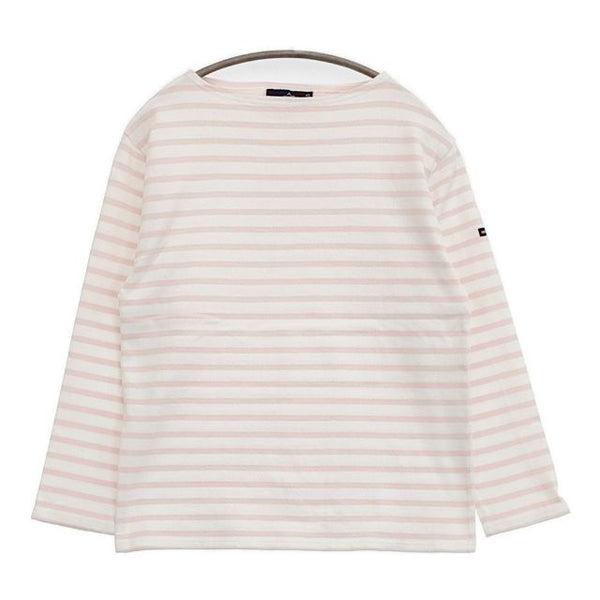 SAINT JAMES ボーダー バスクシャツ ウェッソン T3 長袖Ｔシャツ カットソー ロンＴ ホワイト ピンク レディース セントジェームス【中古】5-1006M∞