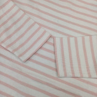 SAINT JAMES ボーダー バスクシャツ ウェッソン T3 長袖Ｔシャツ カットソー ロンＴ ホワイト ピンク レディース セントジェームス【中古】5-1006M∞