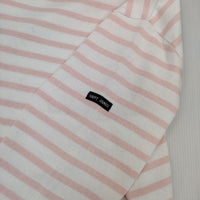 SAINT JAMES ボーダー バスクシャツ ウェッソン T3 長袖Ｔシャツ カットソー ロンＴ ホワイト ピンク レディース セントジェームス【中古】5-1006M∞